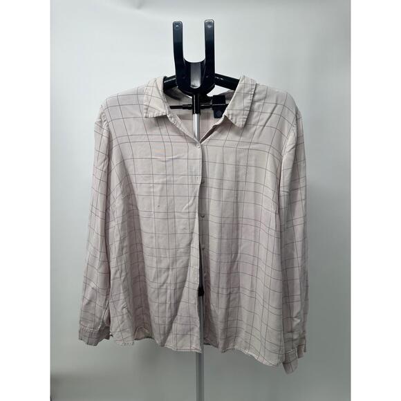 Eileen‎ Fisher Check Pattern Long Sleeve Collared Button Up Shirt Size 1X - Picture 1 of 4